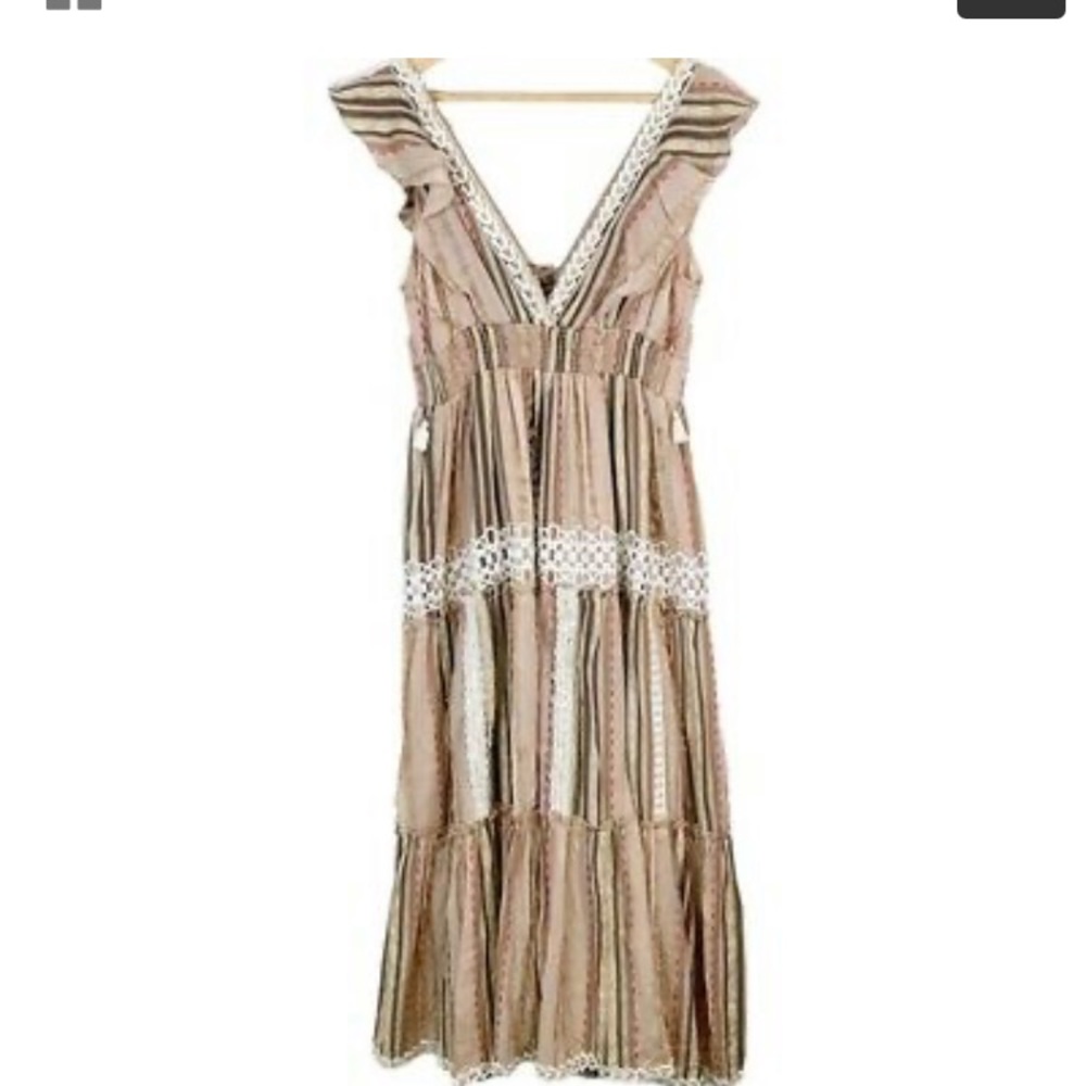 Hemant & Nandita Tassel Pixie Boho Midi Dress